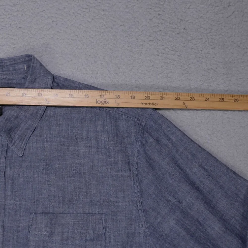 Banana Republic Standard Fit Shirt Mens XL Dark Blue Long Sleeve Chambray